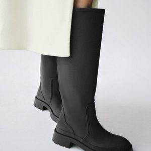 NWT Zara Rubberized Flat Boots